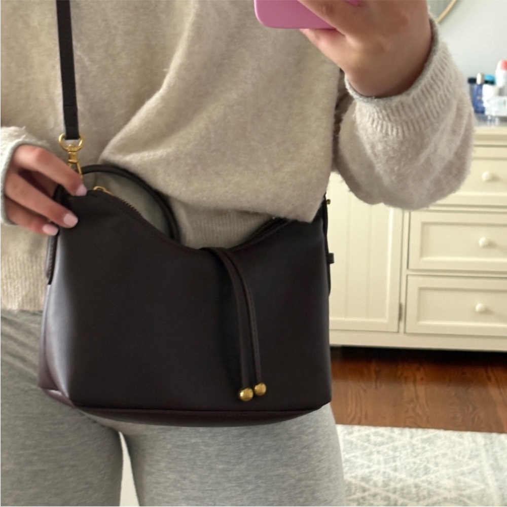 Zara NWT dark burgundy faux leather bag - Picture 6 of 9